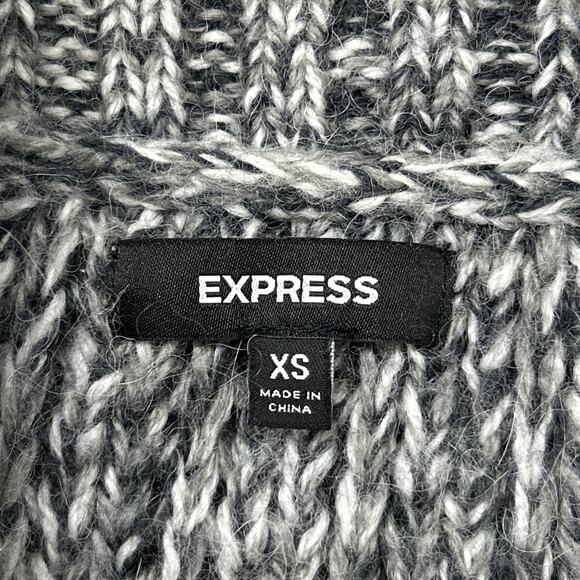 Express Sweater Cardigan Women's XS Chunky Knit Short Sleeve Wool Blend - Picture 5 of 11